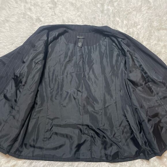 LANE BRYANT Plus Size 24 Black Pinstripe Blazer Tailored Career Jacket Lined - Picture 4 of 8